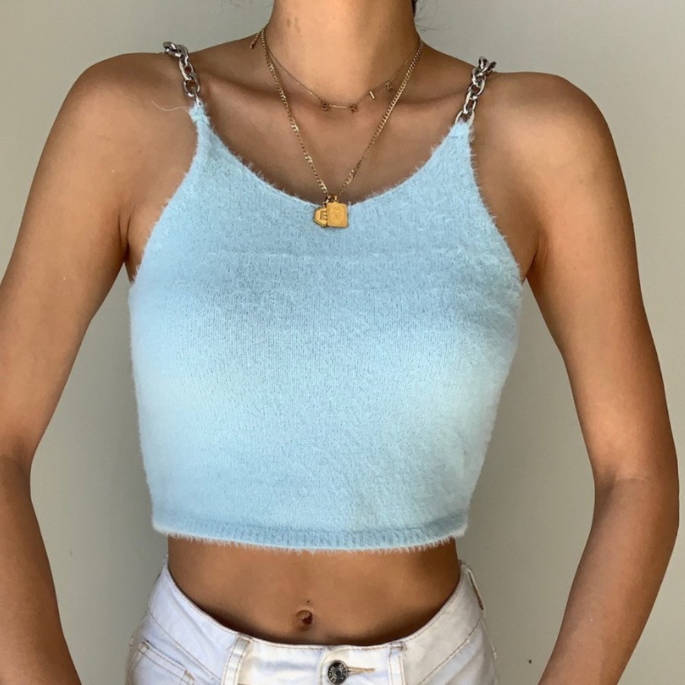 NEW Blue Cami Tank Top with Chain Straps